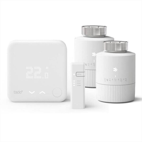 tado termostato smart kit v3+ con 2 valvole basic-white