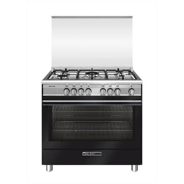 glem gas cucina a gas sb965mbk classe a+-nero carbone