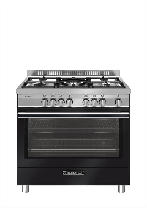 glem gas cucina a gas st965mbk classe a+-nero carbone