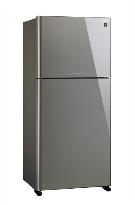 sharp frigorifero 2 porte sjxg690gsl classe f 613lt-in vetro silver brillante