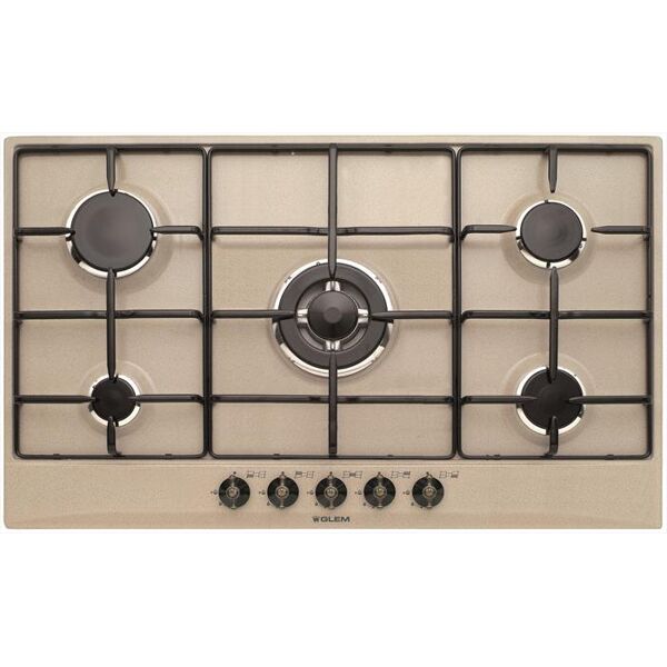 glem gas piano cottura a gas gt955sa 5 fuochi 86cm-avena