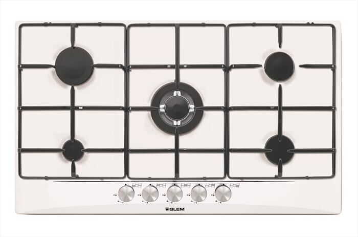 GLEM GAS Piano Cottura A Gas Gt955wh- 5 Fuochi 86cm-bianco