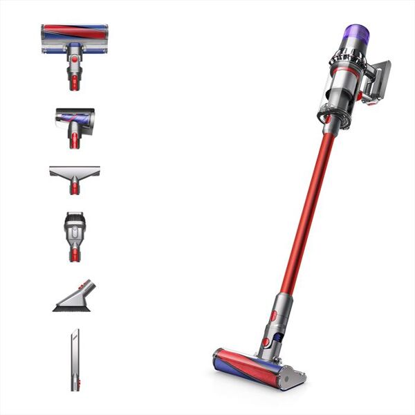 dyson v11 fluffy-nickel/red