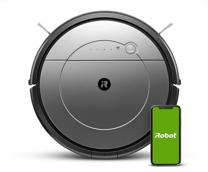 irobot aspirapolvere robot roomba combo premium kit-grigio