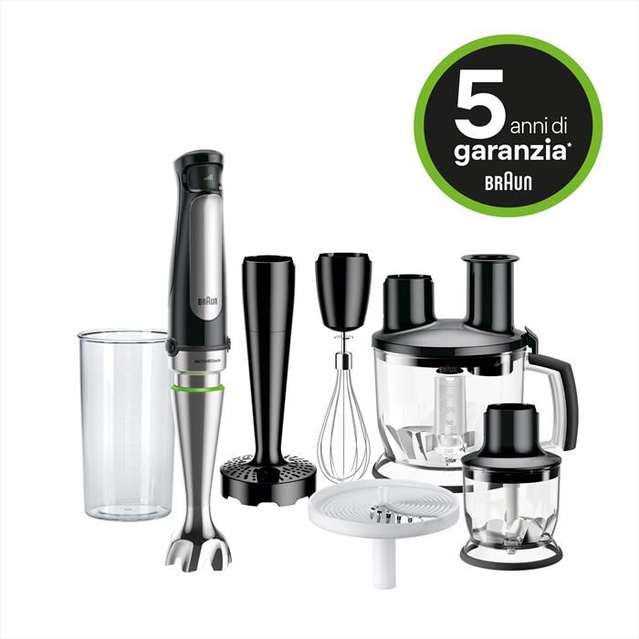 braun frullatore ad immersione multiquick 7 mq7087x-nero