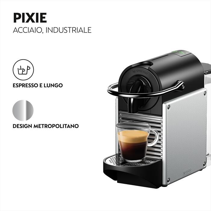 delonghi pixie refresh nespresso en124.s macchina caffè-silver