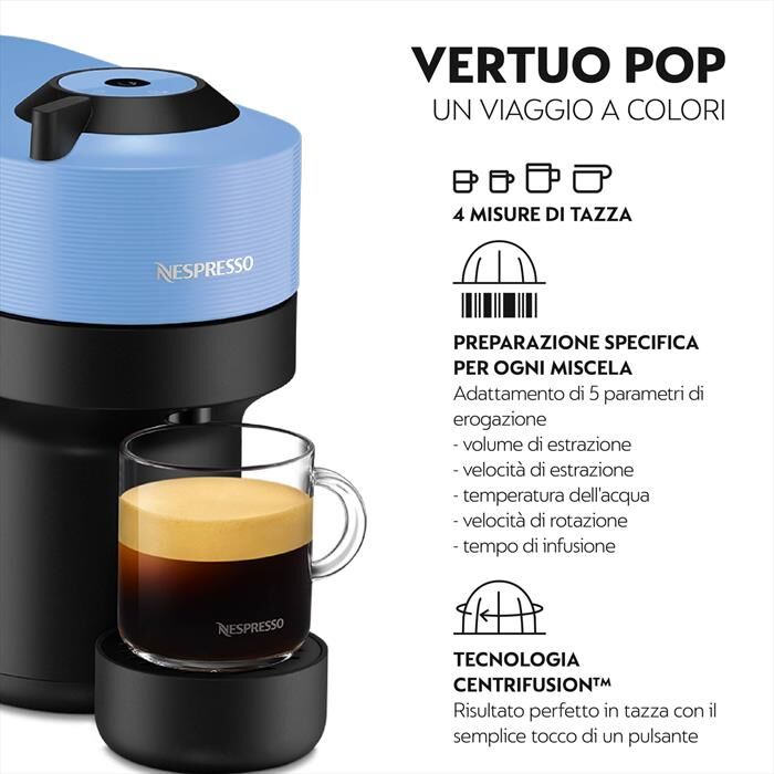 delonghi macchina da caffè vertuo pop env90.a nespresso-celeste