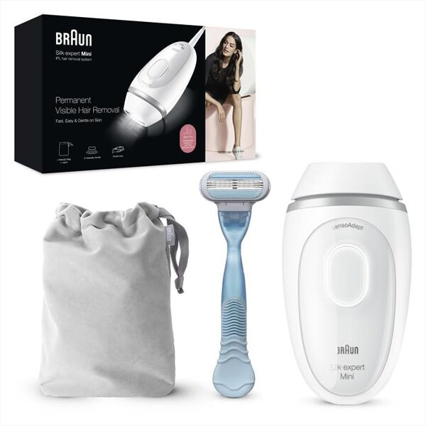 braun epilatore a luce pulsata silk-expert mini pl1124-bianco