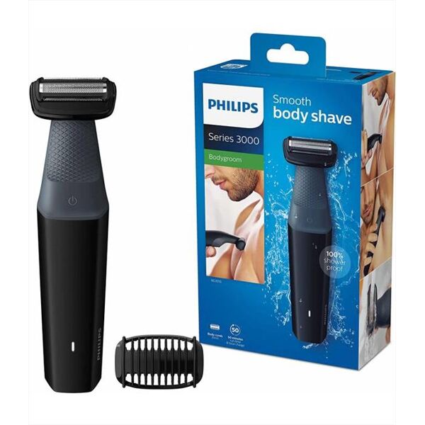 philips depilatore maschile bg3010/15-nero/blu metallizzato