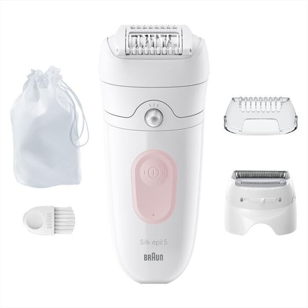 braun epilatore silk-épil 5 5-030-bianco/rosa