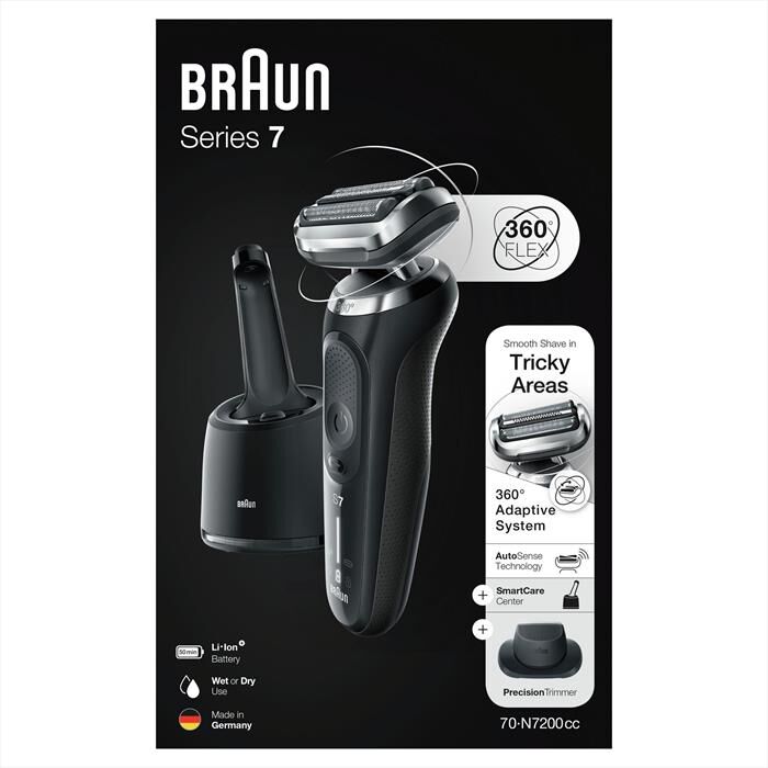 braun rasoio series 7 70-n7200cc-nero