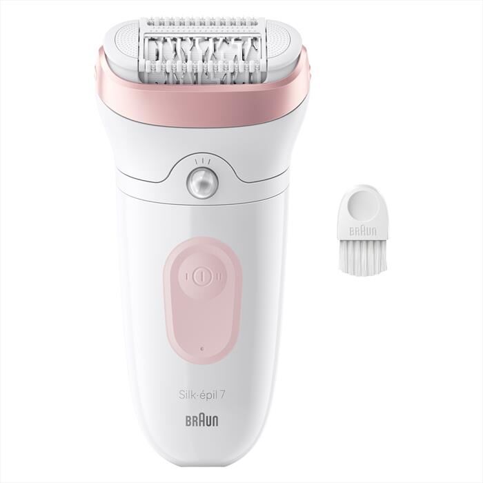 braun epilatore elettrico silk-épil 7 7-000-bianco/rosa