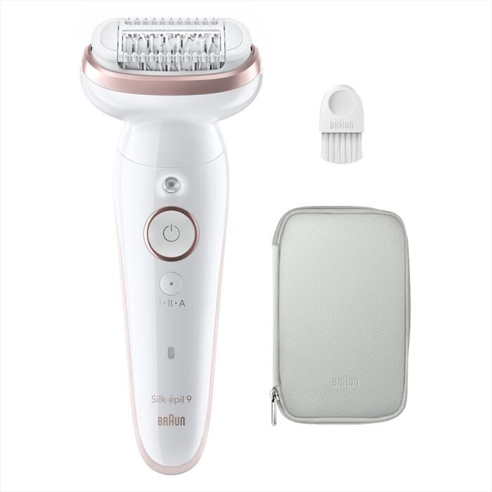 braun epilatore silk-épil 9 9-000-bianco/rosa