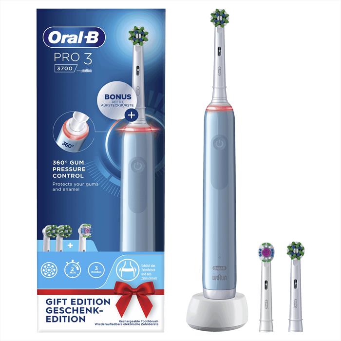 oral-b spazzolino elettrico ricaricabile pro 3 3700-blu