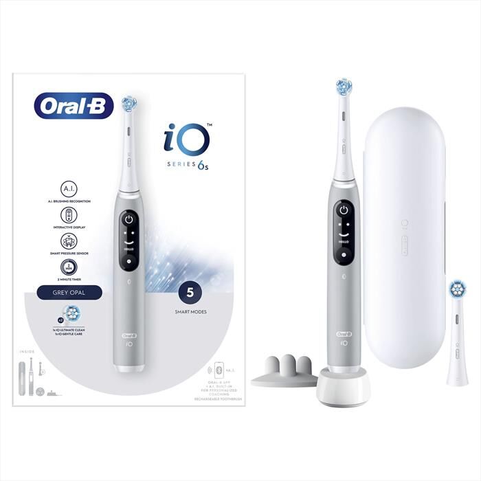 oral-b spazzolino elettrico ricaricabile io 6s-grigio