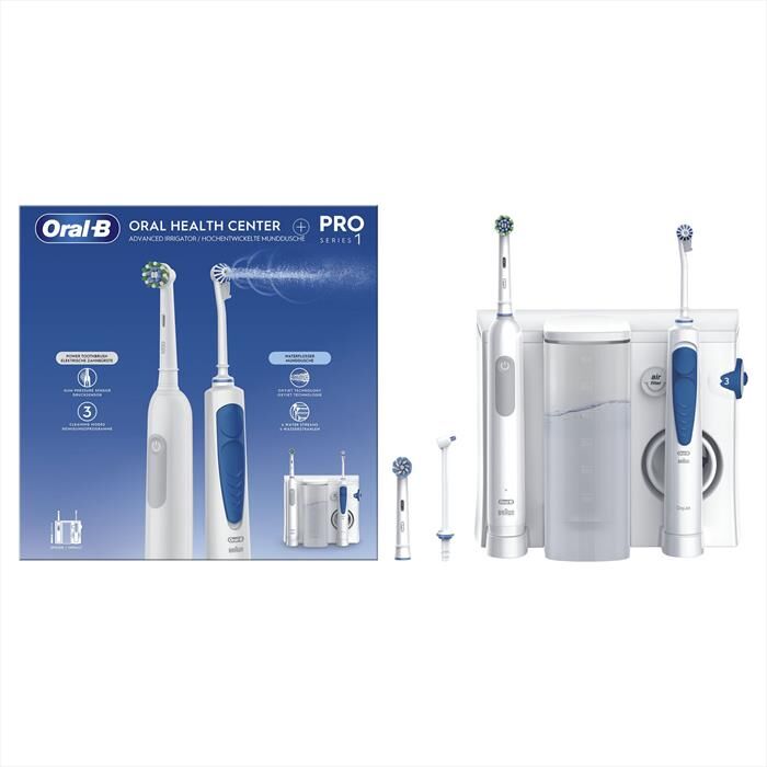 oral-b spazzolino + idropulsore health center-bianco