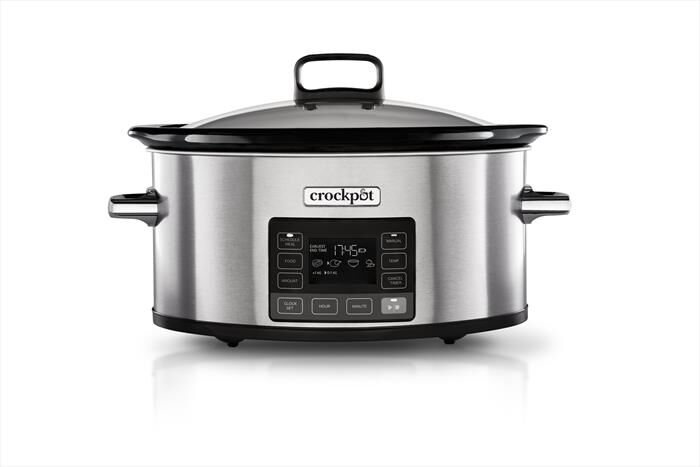 crock pot slow cooker 5,6 lt time select-silver