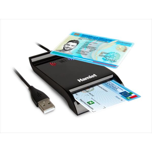 hamlet lettore di smart card usb contactless nfc-nero