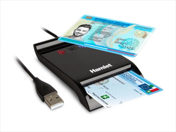 hamlet lettore di smart card usb contactless nfc-nero