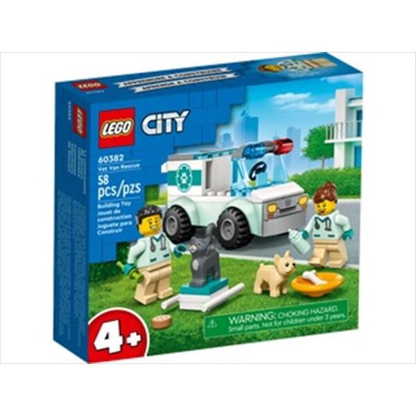 lego city furgoncino di soccorso del veterinario -60382-multicolore