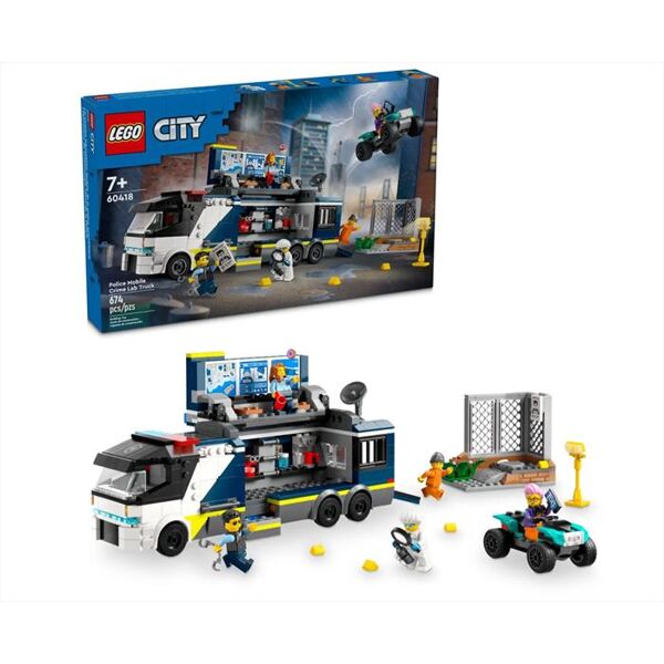 lego city camion laboratorio mobile della polizia 60418-multicolore