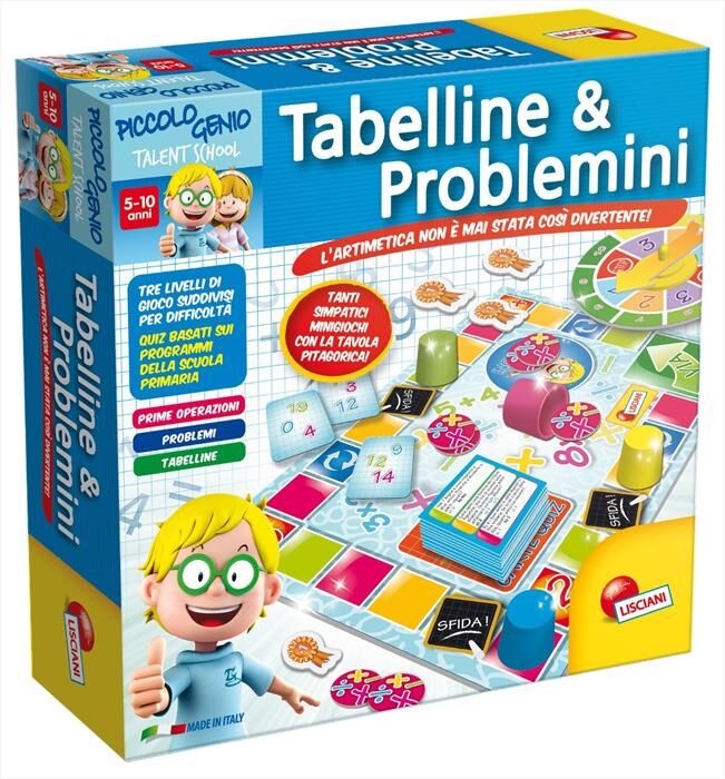 lisciani giochi 48885 piccolo genio ts tabelline e problemini