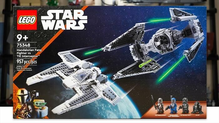 lego sw fang fighter mandaloriano vs tie intercep-75348-multicolore