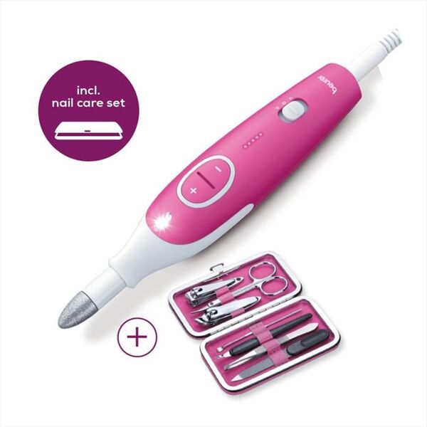 beurer set manicure e pedicure mp44-rosa/bianco