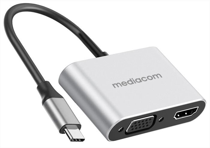 Mediacom Convertitore Type-c To Hdmi O Vga Md-c308-silver