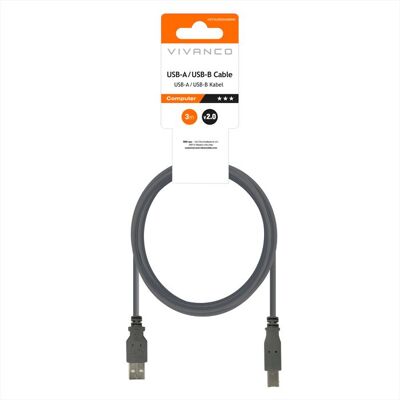 SBS Usb 2.0 Comp.cable,st.a-st.b,3m,grey-grigio Scuro SBS Usb 2.0 Comp.cable,st.a-st.b,3m,grey-grigio Scuro