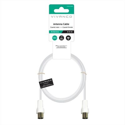 SBS Cavo Antenna Cavo 1,5m,coax-plugcoax Socket-bianco SBS Cavo Antenna Cavo 1,5m,coax-plugcoax Socket-bianco