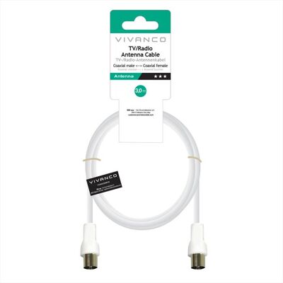 SBS Arial Lead 3m Coax-plugcoax-socket,-bianco SBS Arial Lead 3m Coax-plugcoax-socket,-bianco
