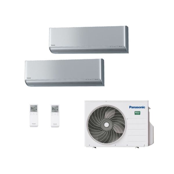 panasonic climatizzatore dual 12+12 etherea 2z50tbe+xz35xkew+xz35xkew silver