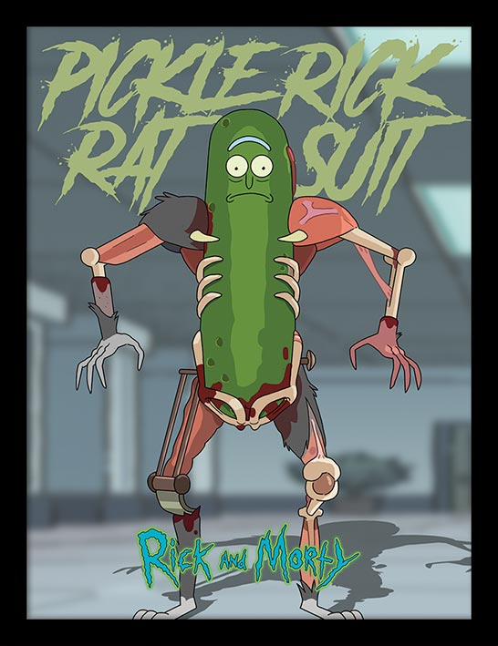 Stampa In Cornice 30X40 Cm Rick And Morty. Pickle Rick