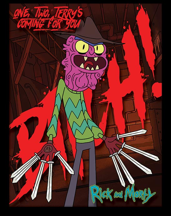 Stampa In Cornice 30X40 Cm Rick And Morty. Scary Terry Stampa In Cornice 30X40 Cm Rick And Morty. Scary Terry