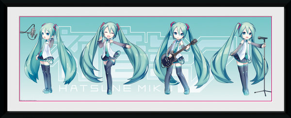 Stampa In Cornice 75x30 cm. Hatsune Miku. Hatsune Chibi