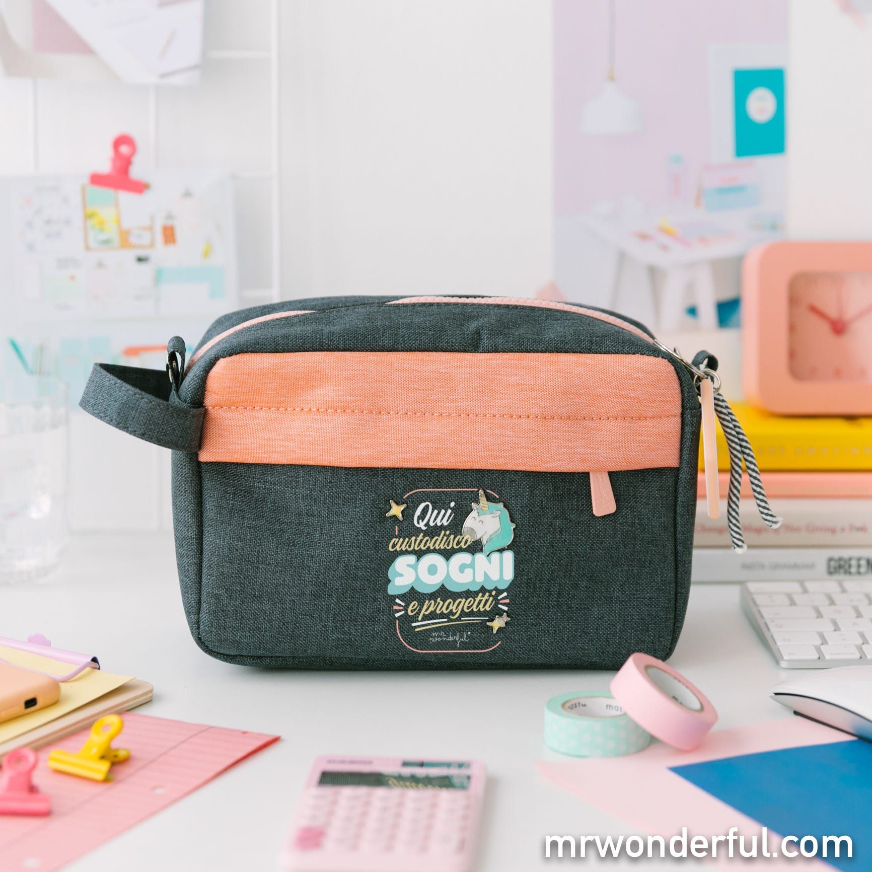 Astuccio grande Mr Wonderful Qui custodisco sogni e progetti Astuccio grande Mr Wonderful Qui custodisco sogni e progetti