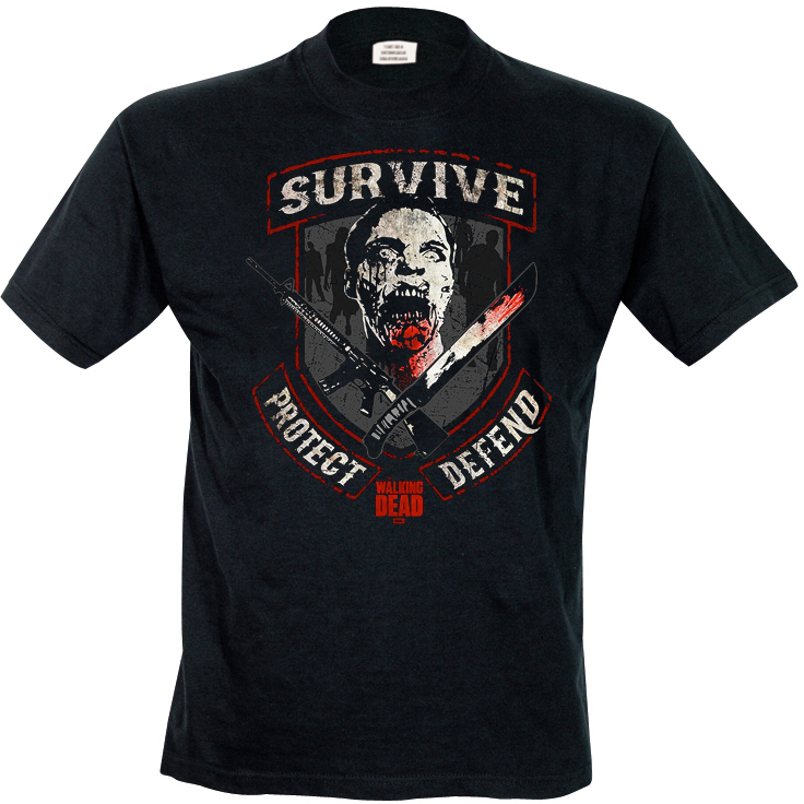 T-Shirt uomo Walking Dead. Survive Protect and Defend Logo T-Shirt uomo Walking Dead. Survive Protect and Defend Logo