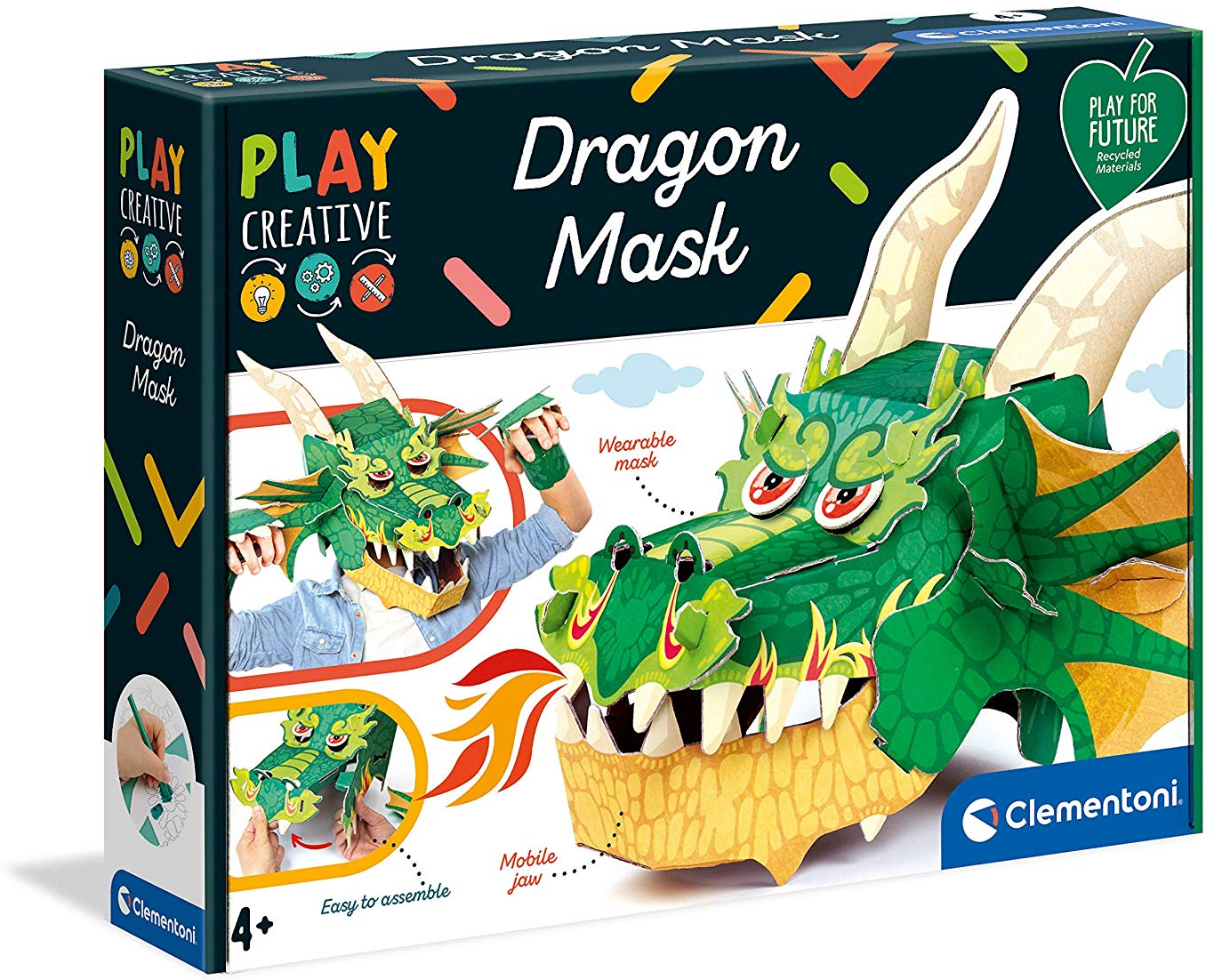 Maschera Dragone Maschera Tridimensionale In Cartone Maschera Dragone Maschera Tridimensionale In Cartone