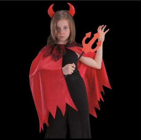 Set Diavoletta Bimba Mantello Forcone E Cerchietto Set Diavoletta Bimba Mantello Forcone E Cerchietto
