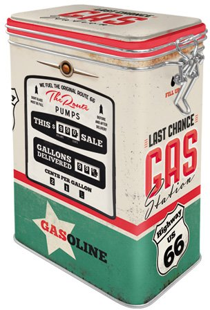 Scatola con chiusura ermetica Clip Top Box Route 66 Gas Station Scatola con chiusura ermetica Clip Top Box Route 66 Gas Station
