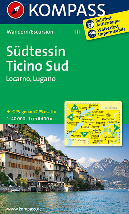 Carta escursionistica n. 111. Tesino Sud, Locarno, Lugano 1:40.000 Carta escursionistica n. 111. Tesino Sud, Locarno, Lugano 1:40.000