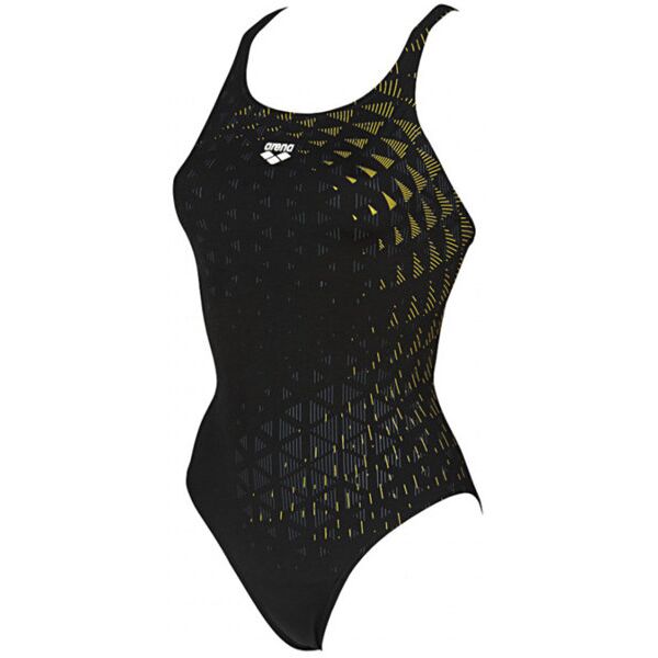 arena one tunnel vision one piece - costume intero - donna black/yellow i36 d30