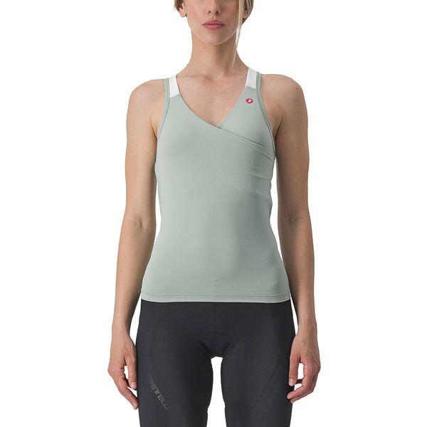 castelli solaris - top ciclismo - donna green/white l