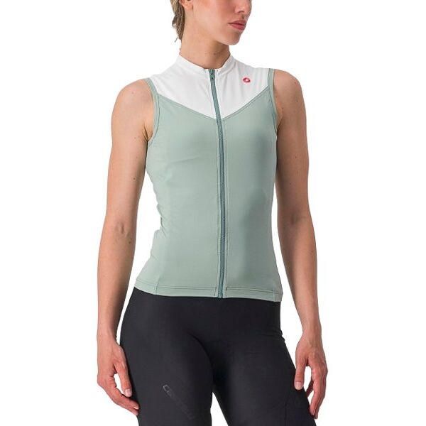 castelli solaris - top bici - donna green/white m