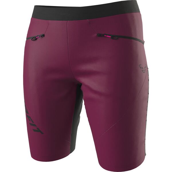 dynafit traverse dst w- pantaloni corti alpinismo - donna dark red/black xl