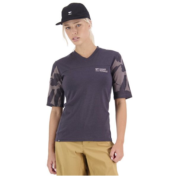 mons royale redwood enduro vt - maglia mtb - donna dark grey l