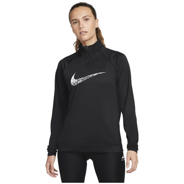 nike dri-fit swoosh run - felpa running - donna black s