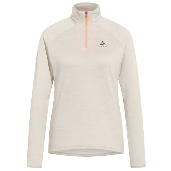 odlo midlayer 1/2 zip millenium element - felpa in pile - donna beige l