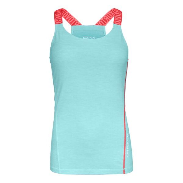 ortovox 150 essential w - maglietta tecnica senza maniche - donna light blue/red xl